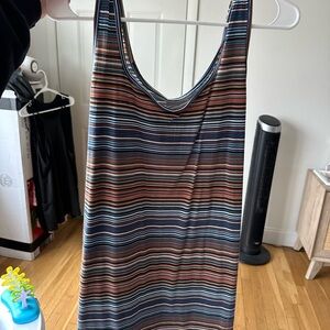 SHEIN Striped Sleeveless Knit Dress in Navy, Rust, Cream & Light Blue